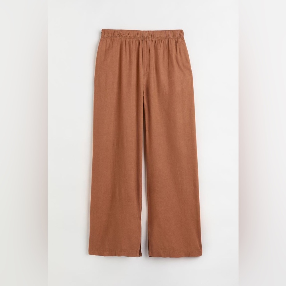 H&M Brown Linen Blend Pants (NWT)